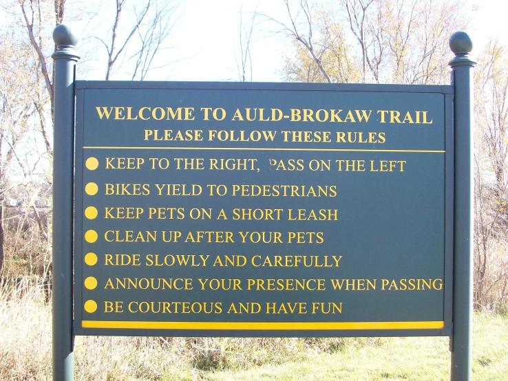 Auld-Brokaw Trail Rules Sign