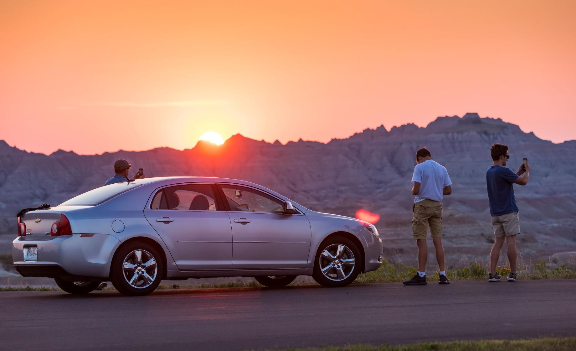 Badlands National Park at sunset